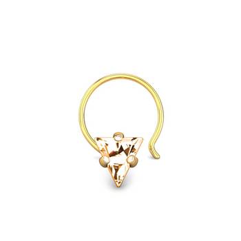 Designer Orange Coloured Diamond Classic Nose Pin or Nose Ring 2