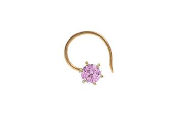 Designer Purple Coloured Diamond Classic Nose Pin or Nose Ring 1
