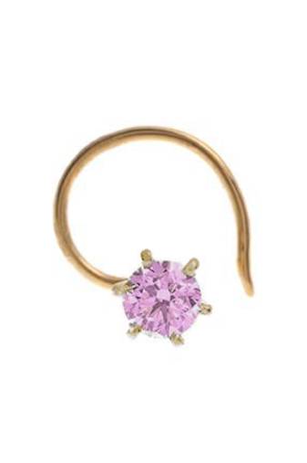 Designer Purple Coloured Diamond Classic Nose Pin or Nose Ring