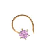 Designer Purple Coloured Diamond Classic Nose Pin or Nose Ring