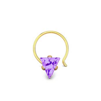 Designer Violet Coloured Diamond Classic Nose Pin or Nose Ring 1