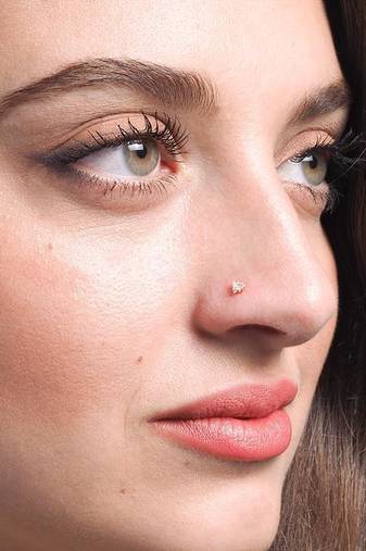 Designer Coloured Diamond Classic Nose Pin or Nose Ring