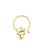 Designer Yellow Coloured Diamond Classic Nose Pin or Nose Ring