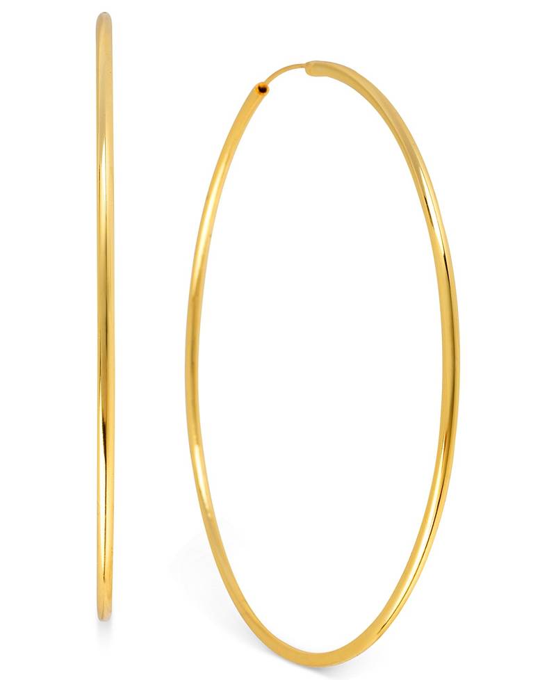 Designer Golden Bold look 2 inch diametre Hoop Earrings
