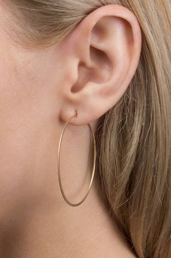 Designer Golden Bold look 2.3 inch diametre Hoop Earrings