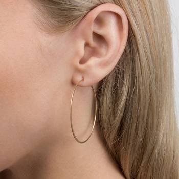 Designer Golden Bold look 2.3 inch diametre Hoop Earrings 1