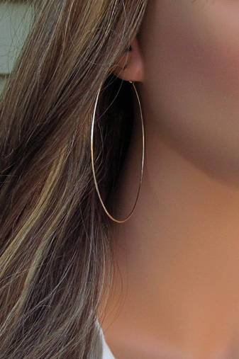 Designer Golden Bold look 2.3 inch diametre Hoop Earrings