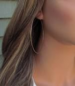 Designer Golden Bold look 2.3 inch diametre Hoop Earrings