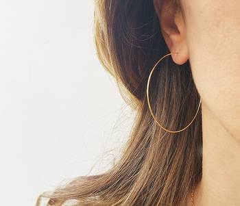 Designer Golden Bold look 2.3 inch diametre Hoop Earrings 1