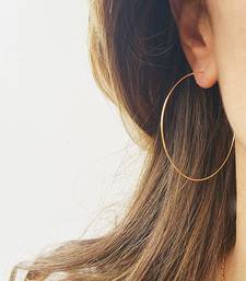 Designer Golden Bold look 2.3 inch diametre Hoop Earrings