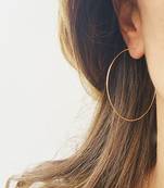 Designer Golden Bold look 2.3 inch diametre Hoop Earrings