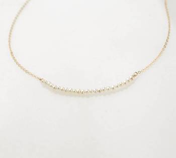 Designer fine quality smallest small fancy golden pearl necklace with 1 inch adjustment chain 4