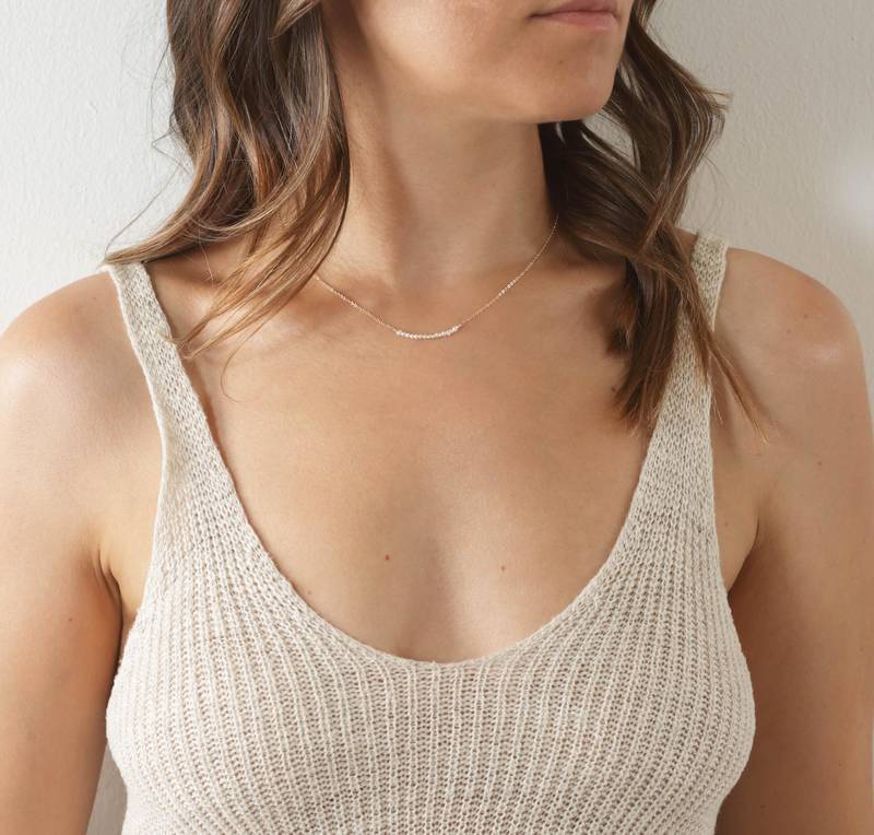 Designer fine quality smallest small fancy golden pearl necklace with 1 inch adjustment chain