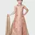 Peach Embroidery Heavy Chanderi Silk Palazzo Style Salwar Suit For Girls Wear