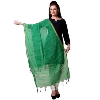 Green Chanderi woven Chanderi stole and dupattas 1