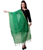 Green Chanderi woven Chanderi stole and dupattas