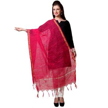 Pink Chanderi woven Chanderi stole and dupattas 1