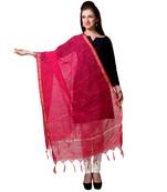 Pink Chanderi woven Chanderi stole and dupattas