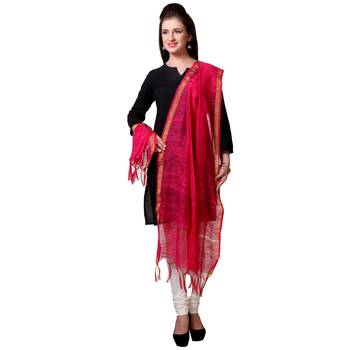 Pink Chanderi woven Chanderi stole and dupattas 2