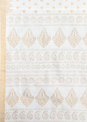 White plain cotton saree 4