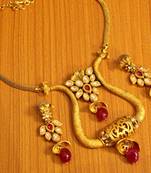 Kundan Meenakari Gold Look Matt Finish Ruby Necklace Set