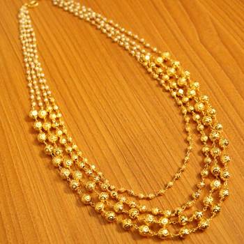 Pearl  And  Gold Beads Ethnic Necklace 1