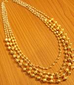 Pearl  And  Gold Beads Ethnic Necklace
