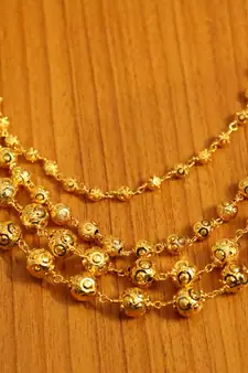 Pearl  And  Gold Beads Ethnic Necklace