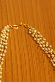 Pearl  And  Gold Beads Ethnic Necklace