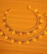 Multicolour Gold Look Matt Finish Anklets