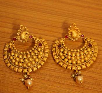 Temple Jewellery Matt Finish Earrings 1