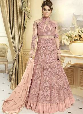 Pink Georgette Embroidered Semi Stitched Salwar With Dupatta 1