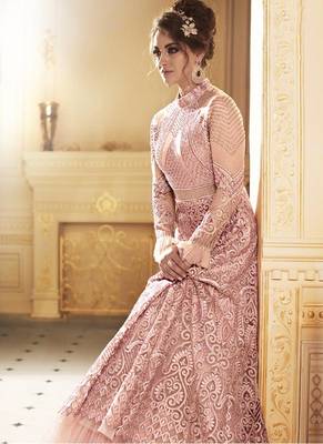 Pink Georgette Embroidered Semi Stitched Salwar With Dupatta 2