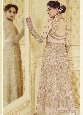 Light Pink Georgette Embroidered Semi Stitched Pakistani Salwar With Dupatta 4