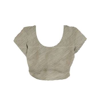 Sea Green Printed Cotton Saree With Blouse 3