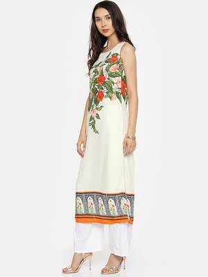 White printed rayon cotton-kurtis 3