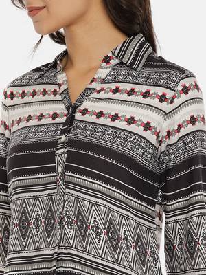 Black printed rayon cotton-kurtis 2
