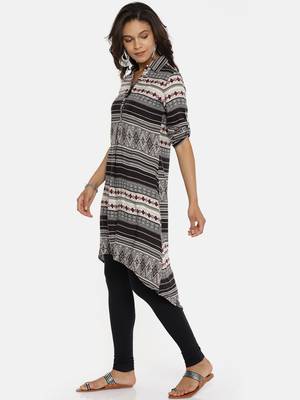 Black printed rayon cotton-kurtis 3