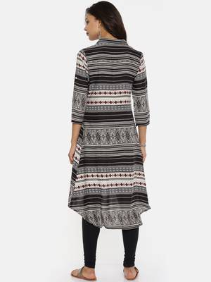 Black printed rayon cotton-kurtis 4