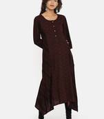 Brown  printed cotton-kurtis