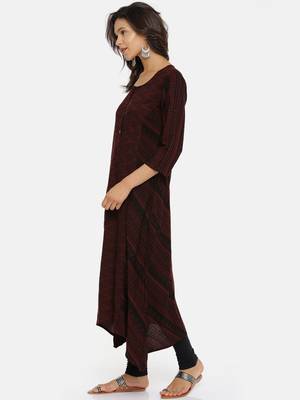Brown  printed cotton-kurtis 3