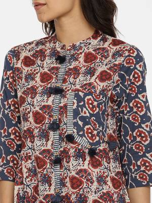 Brown  printed cotton-kurtis 2