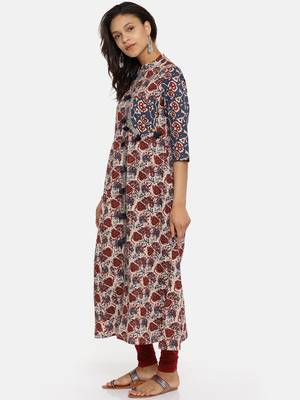Brown  printed cotton-kurtis 3