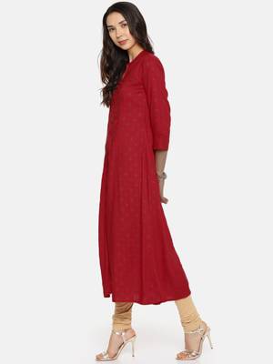 Red printed rayon cotton-kurtis 3