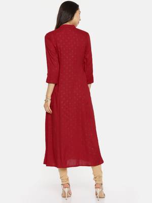 Red printed rayon cotton-kurtis 4