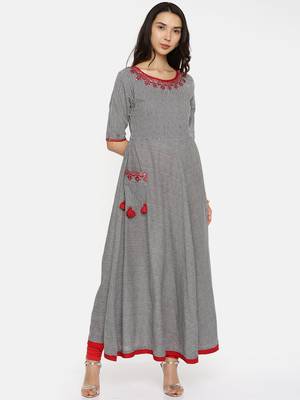 Blue  printed cotton-kurtis 1