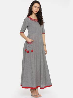 Blue  printed cotton-kurtis 3