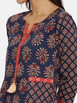 Blue printed cotton-kurtis 2