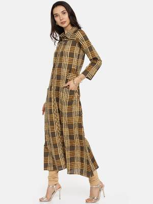 Brown  printed cotton-kurtis 3