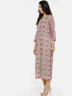 Pink printed cotton-kurtis 3